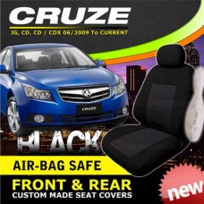 HOLDEN CRUZE Black CUSTOM MADE SEAT COVERS F+R 06/2009 to 2013